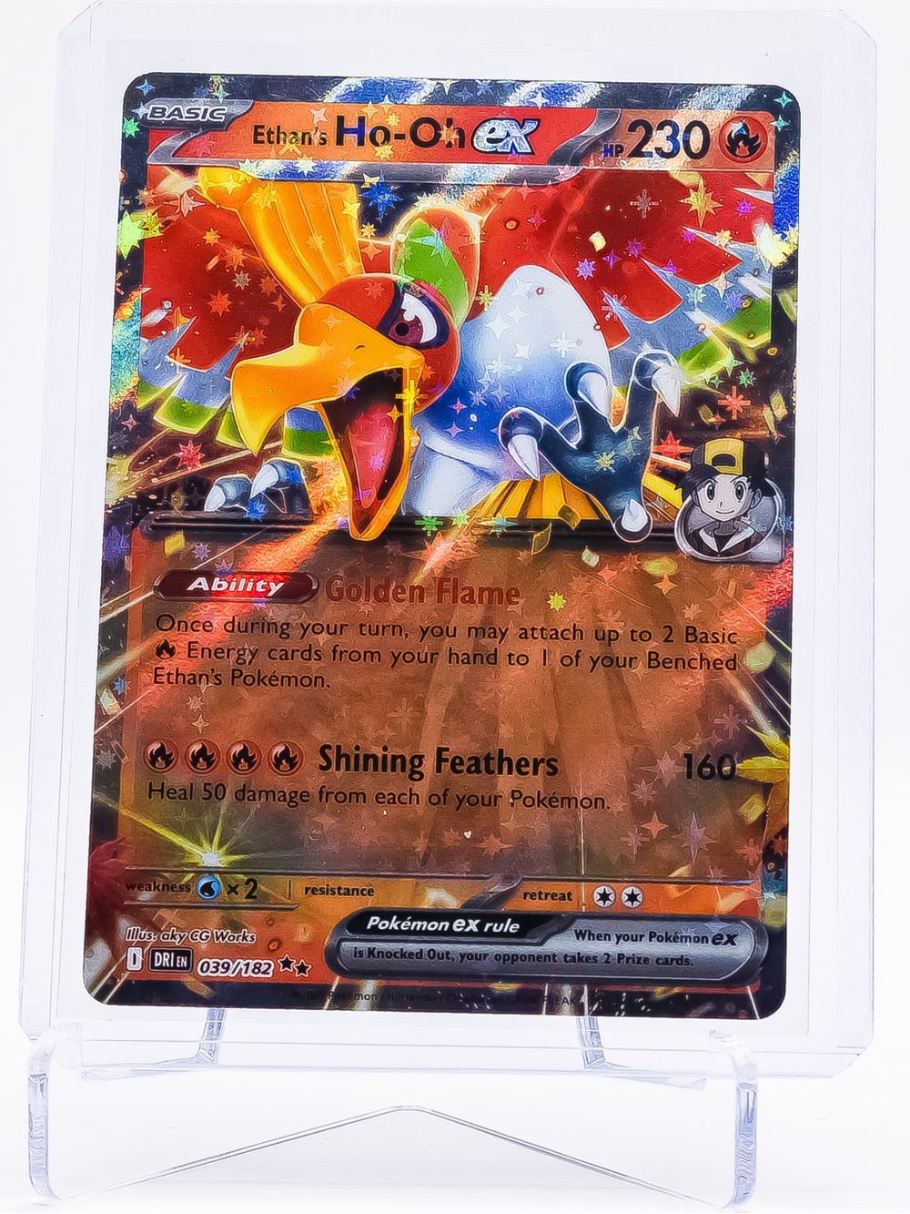 Pokemon Card Ethan’s Ho-oh 039/183 EX Double Rare Holo Destined Rivals NM